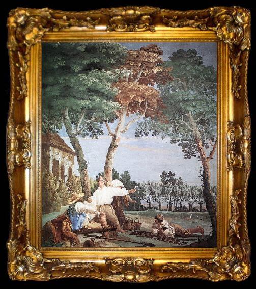 framed  TIEPOLO, Giovanni Domenico Peasants at Rest r, ta009-2